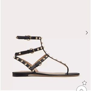 Valentino Rockstud Flat Thong Sandals